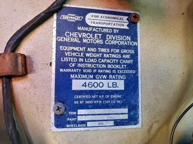 76228085 :رقم المزاد ، 3R124F109345 vin ، 1963 Chevrolet Corvair Pu مزاد بيع