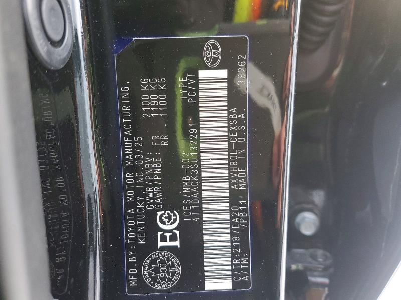75908665 :رقم المزاد ، 4T1DAACK3SU132291 vin ، 2025 Toyota Camry مزاد بيع