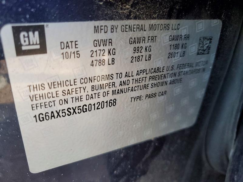 Продаж на аукціоні авто 2016 Cadillac Cts, vin: 1G6AX5SX5G0120168, номер лоту: 79418605