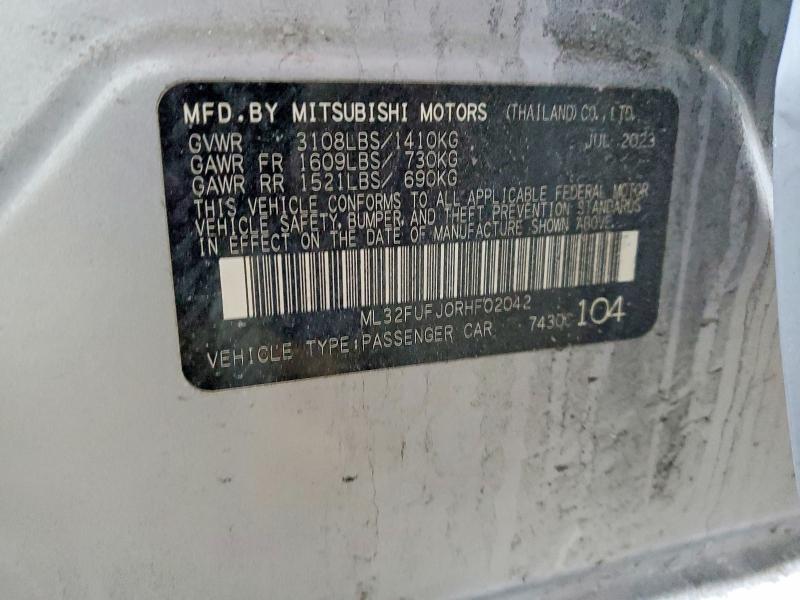 75961065 :رقم المزاد ، ML32FUFJ0RHF02042 vin ، 2024 Mitsubishi Mirage مزاد بيع