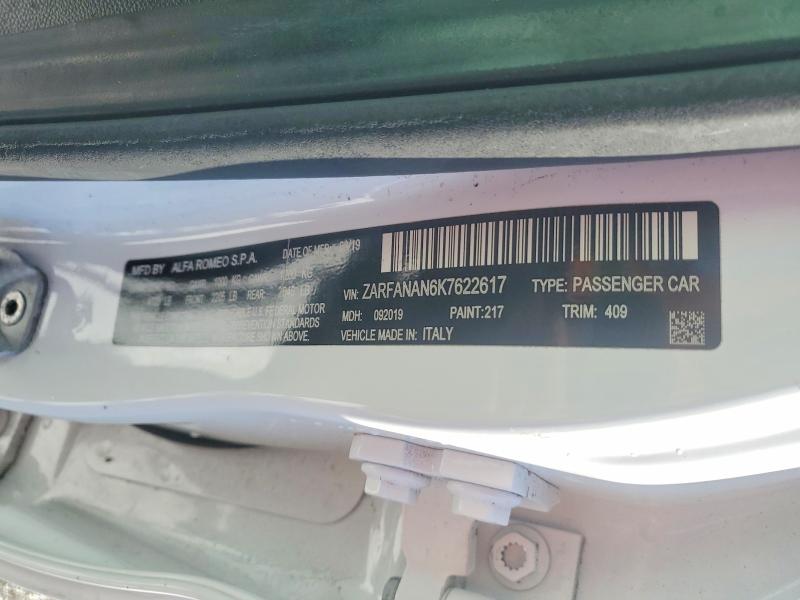 Продажа на аукционе авто 2019 Alfa Romeo Giulia, vin: ZARFANAN6K7622617, номер лота: 78292815