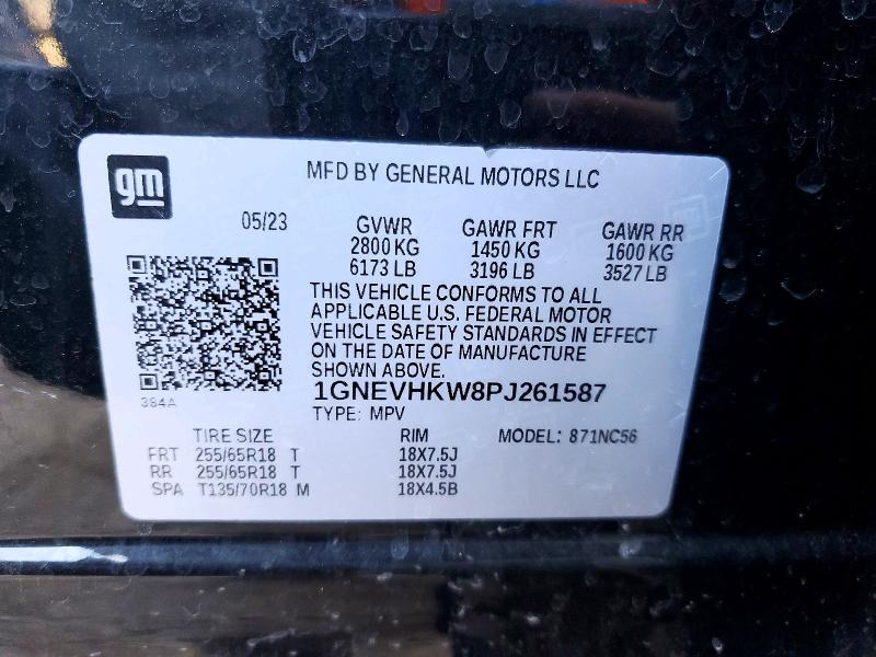 Aukcja sprzedaży 2023 Chevrolet Traverse, vin: 1GNEVHKW8PJ261587, numer aukcji: 75993745