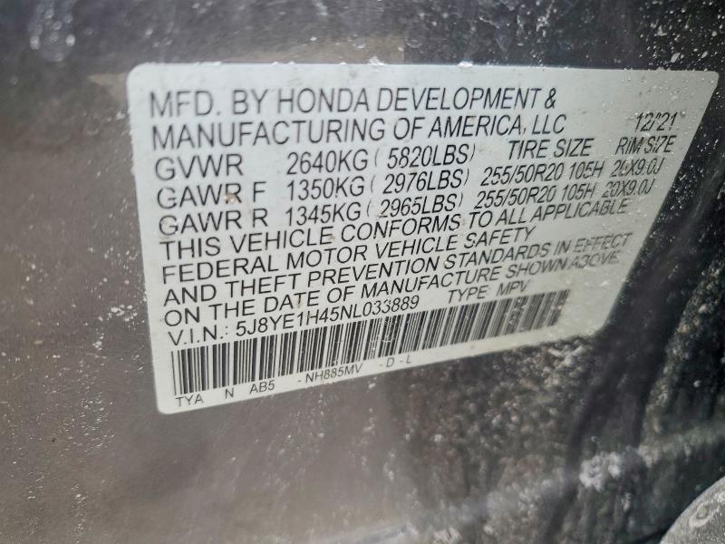 Aukcja sprzedaży 2022 Acura Mdx, vin: 5J8YE1H45NL033889, numer aukcji: 74506295
