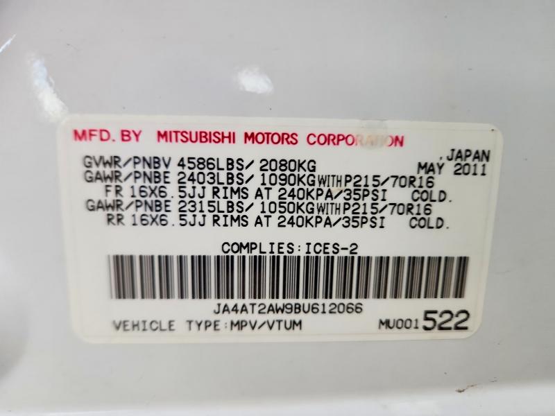 Aukcja sprzedaży 2011 Mitsubishi Outlander, vin: JA4AT2AW9BU612066, numer aukcji: 75768415