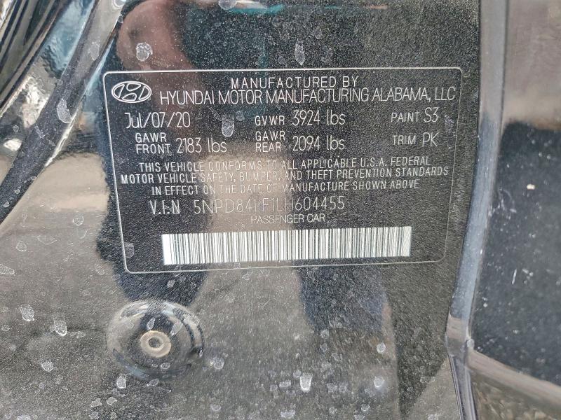 77589605 :رقم المزاد ، 5NPD84LF1LH604455 vin ، 2020 Hyundai Elantra مزاد بيع