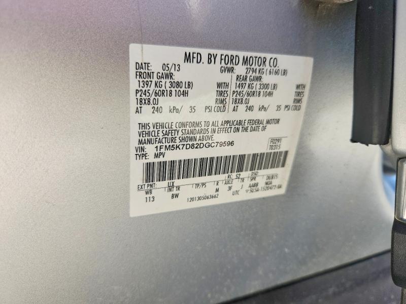 78094415 :رقم المزاد ، 1FM5K7D82DGC79596 vin ، 2013 Ford Explorer مزاد بيع