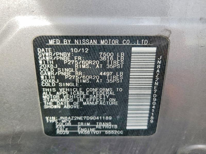 Aukcja sprzedaży 2013 Infiniti Qx56, vin: JN8AZ2NE7D9041189, numer aukcji: 77932995