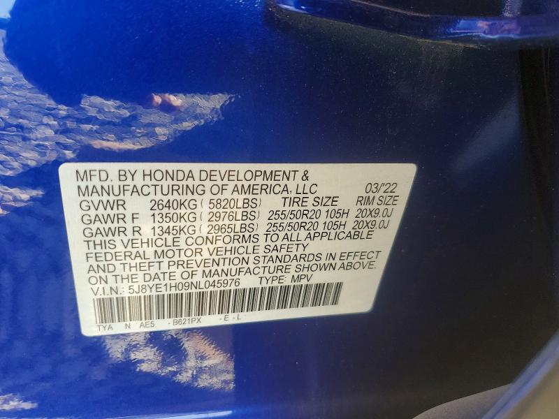 Aukcja sprzedaży 2022 Acura Mdx, vin: 5J8YE1H09NL045976, numer aukcji: 74596065