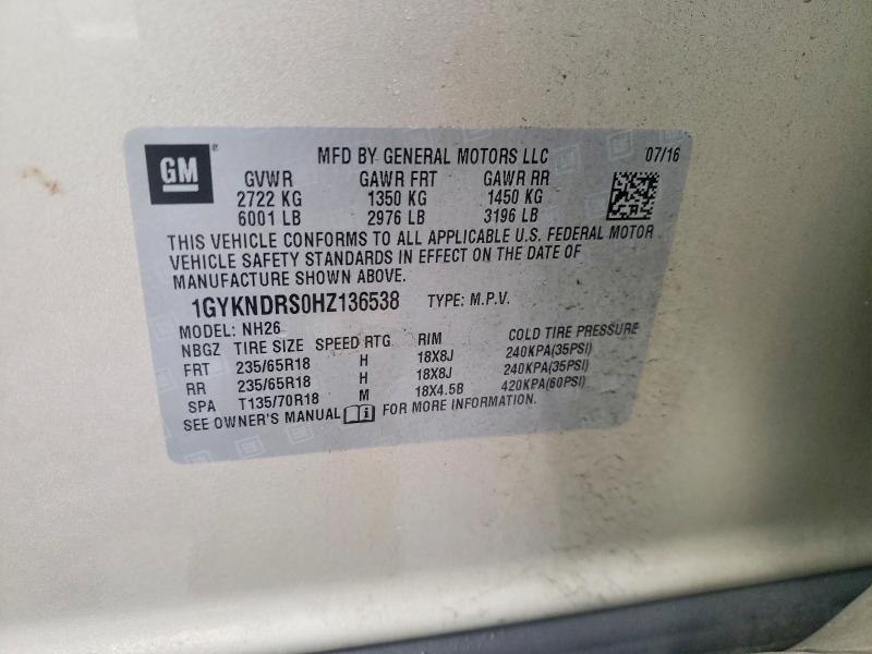 Aukcja sprzedaży 2017 Cadillac Xt5, vin: 1GYKNDRS0HZ136538, numer aukcji: 77723335