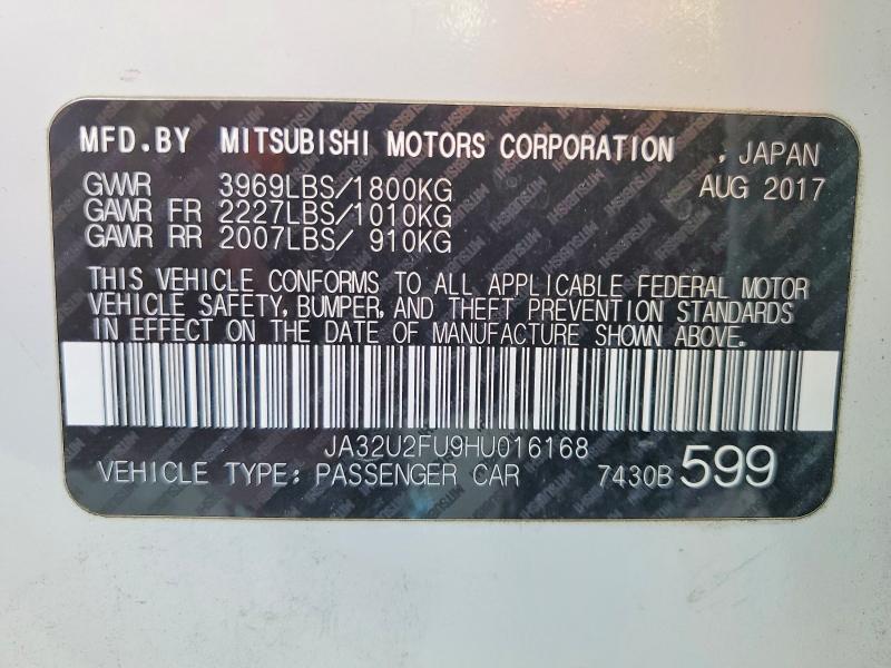 Продаж на аукціоні авто 2017 Mitsubishi Lancer, vin: JA32U2FU9HU016168, номер лоту: 78815035