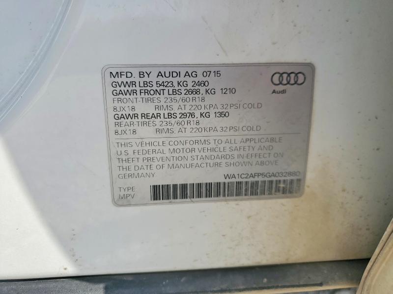 Aukcja sprzedaży 2016 Audi Q5, vin: WA1C2AFP5GA032880, numer aukcji: 75379825