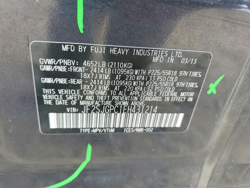 Aukcja sprzedaży 2014 Subaru Forester, vin: JF2SJGPC1EH431214, numer aukcji: 79302125