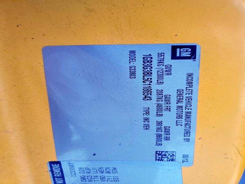 2012 Chevrolet Bantam G3500 მანქანა იყიდება აუქციონზე, vin: 1GB3G3BL5C1186543, აუქციონის ნომერი: 75985675