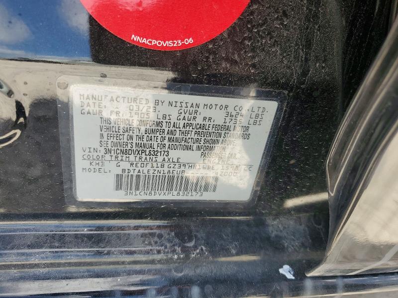 2023 Nissan Versa მანქანა იყიდება აუქციონზე, vin: 3N1CN8DVXPL832173, აუქციონის ნომერი: 79525435