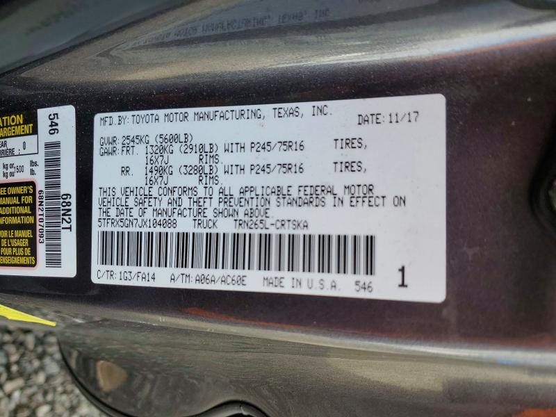 Aukcja sprzedaży 2018 Toyota Tacoma, vin: 5TFRX5GN7JX104088, numer aukcji: 76959065