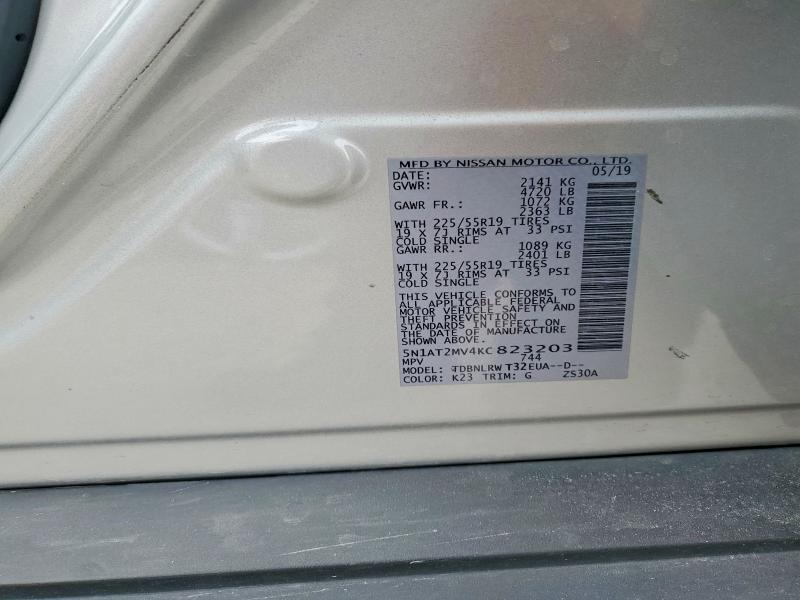 Aukcja sprzedaży 2019 Nissan Rogue, vin: 5N1AT2MV4KC823203, numer aukcji: 75496525
