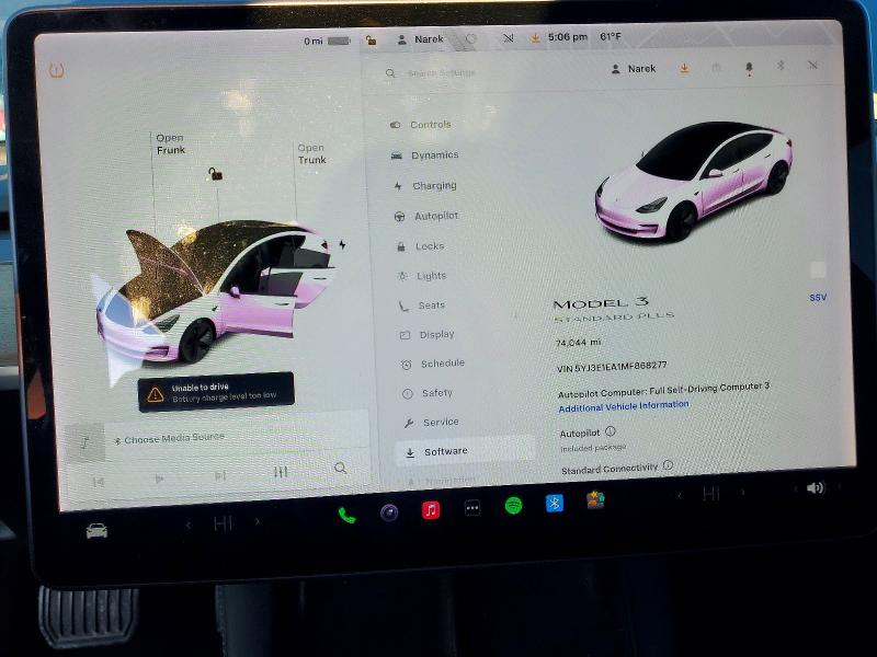 78367555 :رقم المزاد ، 5YJ3E1EA1MF868277 vin ، 2021 Tesla Model 3 مزاد بيع