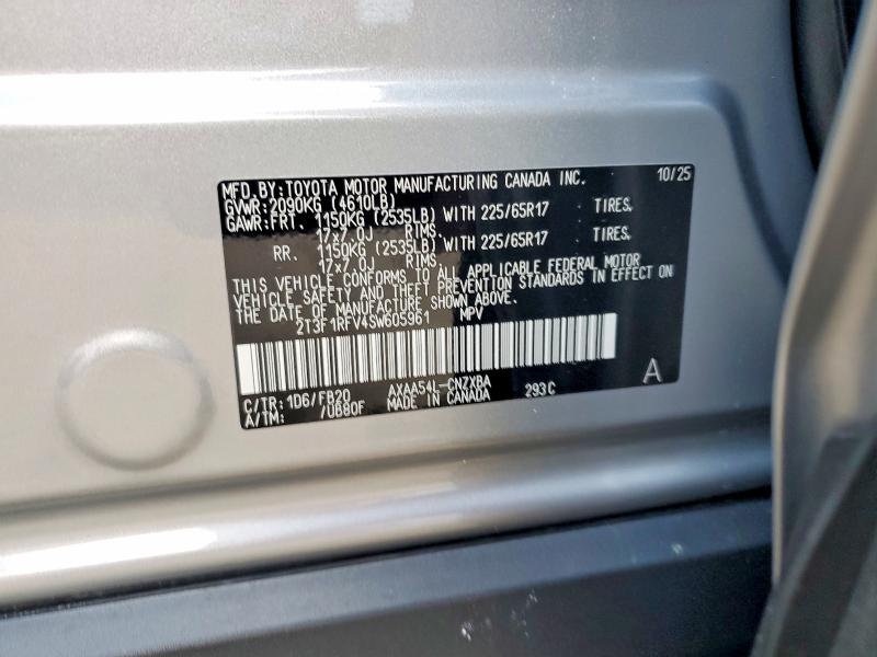 2025 Toyota Rav4 მანქანა იყიდება აუქციონზე, vin: 2T3F1RFV4SW605961, აუქციონის ნომერი: 78690635