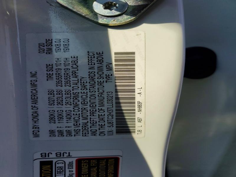 78848635 :رقم المزاد ، 5J8TC2H37LL030213 vin ، 2020 Acura Rdx مزاد بيع