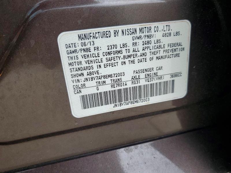 Aukcja sprzedaży 2014 Infiniti Q50, vin: JN1BV7AP8EM672003, numer aukcji: 79000285