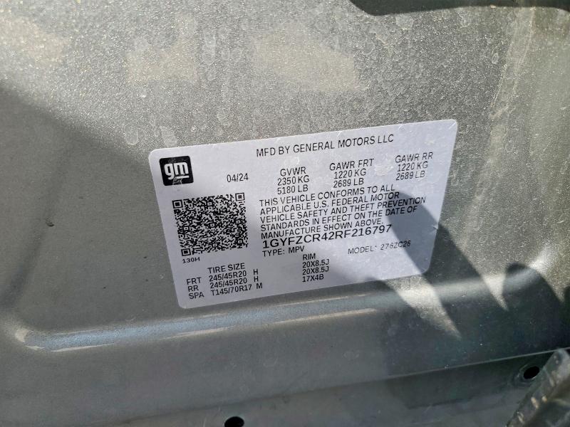 78710335 :رقم المزاد ، 1GYFZCR42RF216797 vin ، 2024 Cadillac Xt4 مزاد بيع