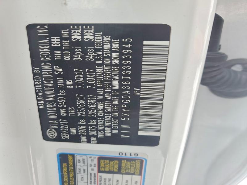 Продаж на аукціоні авто 2018 Kia Sorento, vin: 5XYPGDA36JG393945, номер лоту: 76781495