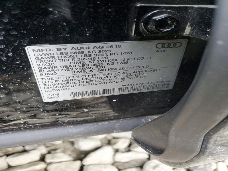 Продажа на аукционе авто 2018 Audi Q7, vin: WA1LAAF79JD050064, номер лота: 76708795