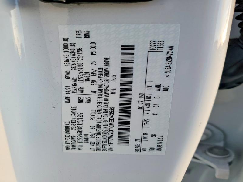 Продажа на аукционе авто 2021 Ford F250, vin: 1FT7W2BT0MED43559, номер лота: 77754675
