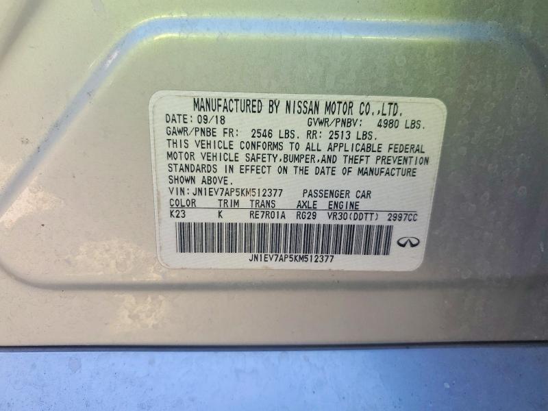 Aukcja sprzedaży 2019 Infiniti Q50, vin: JN1EV7AP5KM512377, numer aukcji: 77591145