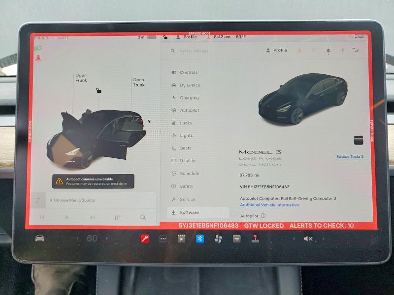 76854545 :رقم المزاد ، 5YJ3E1EB5NF106483 vin ، 2022 Tesla Model 3 مزاد بيع