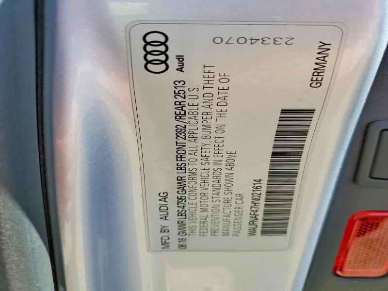 78973315 :رقم المزاد ، WAUFNAF47HN021614 vin ، 2017 Audi A4 مزاد بيع
