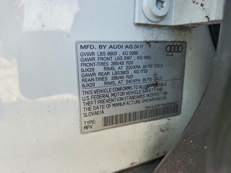 Aukcja sprzedaży 2017 Audi Q7, vin: WA1LAAF79HD054027, numer aukcji: 77706105
