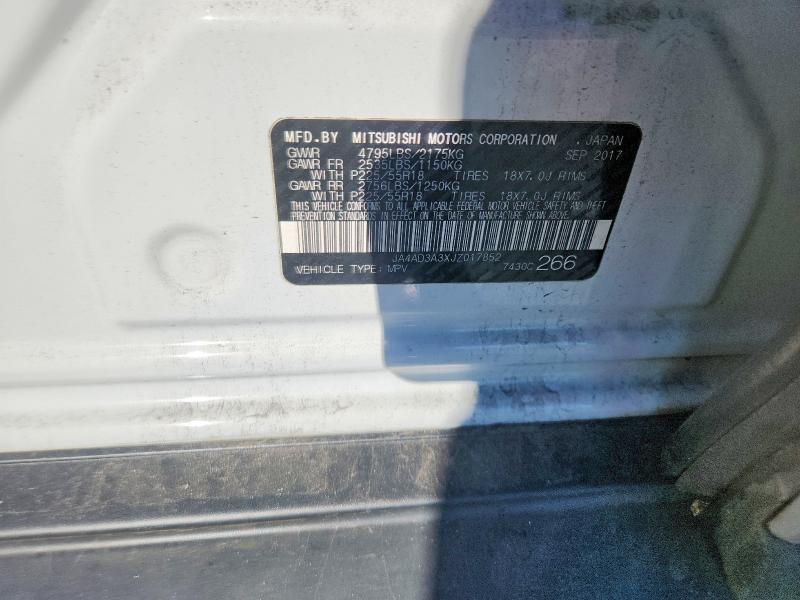 77499845 :رقم المزاد ، JA4AD3A3XJZ017852 vin ، 2018 Mitsubishi Outlander مزاد بيع