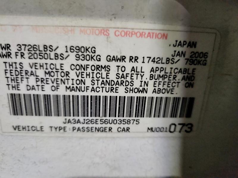 Продаж на аукціоні авто 2006 Mitsubishi Lancer Es, vin: JA3AJ26E56U035875, номер лоту: 76843515