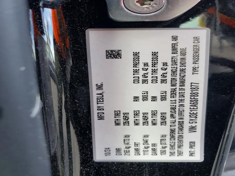 Aukcja sprzedaży 2025 Tesla Model 3, vin: 5YJ3E1EA6SF881877, numer aukcji: 78456085