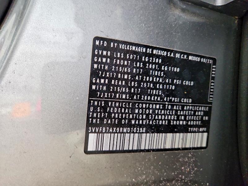 2024 Volkswagen Tiguan მანქანა იყიდება აუქციონზე, vin: 3VVFB7AX9RM010398, აუქციონის ნომერი: 76184995