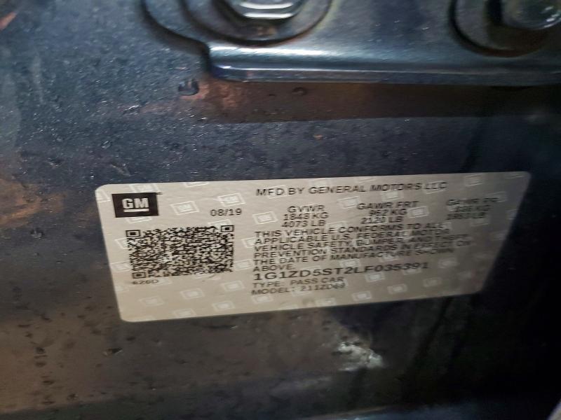 Aukcja sprzedaży 2020 Chevrolet Malibu, vin: 1G1ZD5ST2LF035391, numer aukcji: 75870745