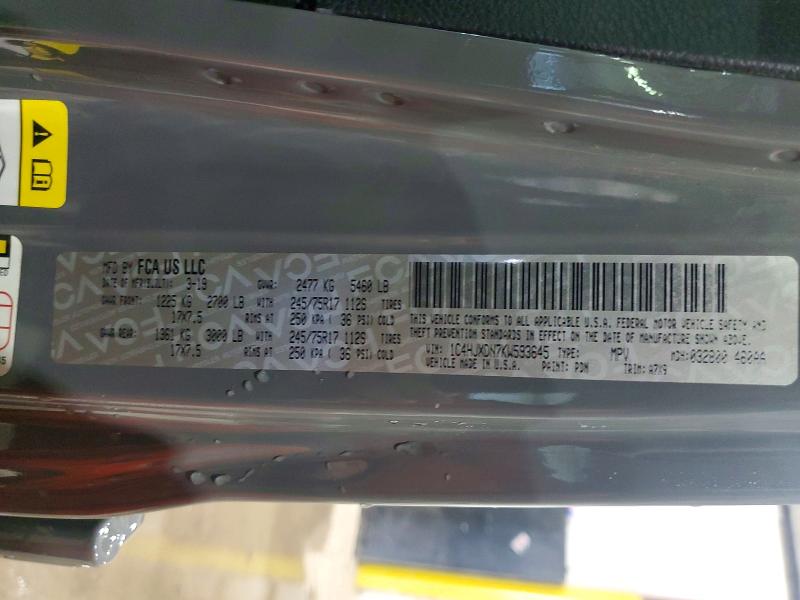 76155675 :رقم المزاد ، 1C4HJXDN7KW593645 vin ، 2019 Jeep Wrangler Unlimited مزاد بيع