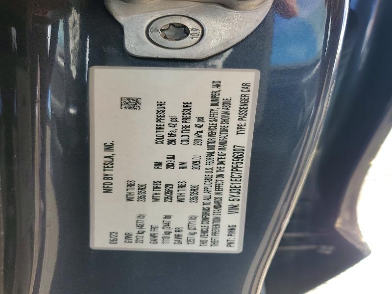 77619645 :رقم المزاد ، 5YJ3E1EC7PF596307 vin ، 2023 Tesla Model 3 مزاد بيع