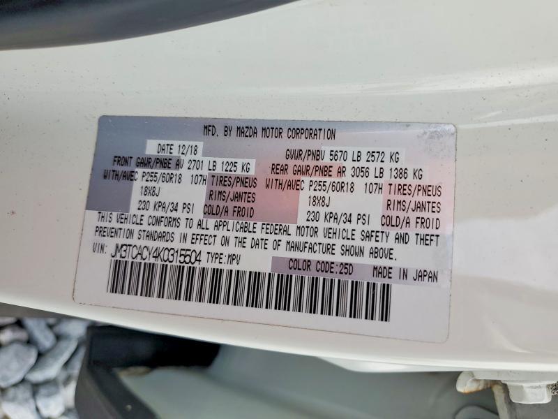 Продаж на аукціоні авто 2019 Mazda Cx-9, vin: JM3TCACY4K0315504, номер лоту: 79362425