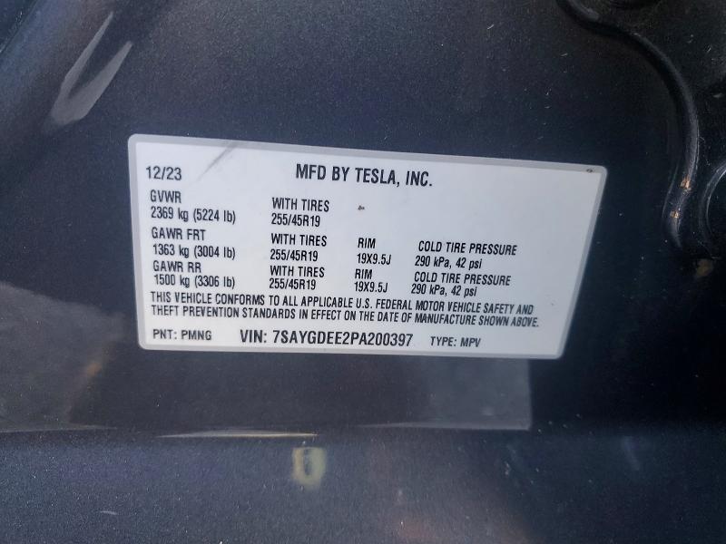 Aukcja sprzedaży 2023 Tesla Model Y, vin: 7SAYGDEE2PA200397, numer aukcji: 75090555