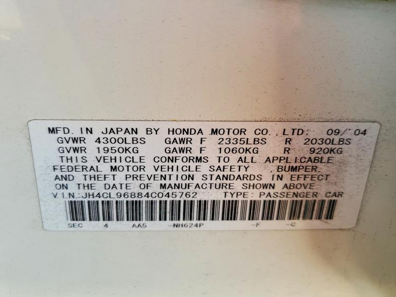 Продаж на аукціоні авто 2004 Acura Tsx, vin: JH4CL96884C045762, номер лоту: 77849245