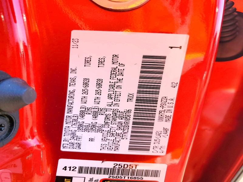 Продаж на аукціоні авто 2024 Toyota Tundra, vin: 5TFNC5DBXRX050706, номер лоту: 75415275