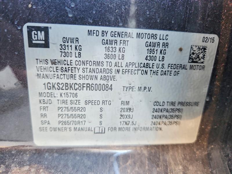 Продажа на аукционе авто 2015 Gmc Yukon, vin: 1GKS2BKC8FR600084, номер лота: 78657765