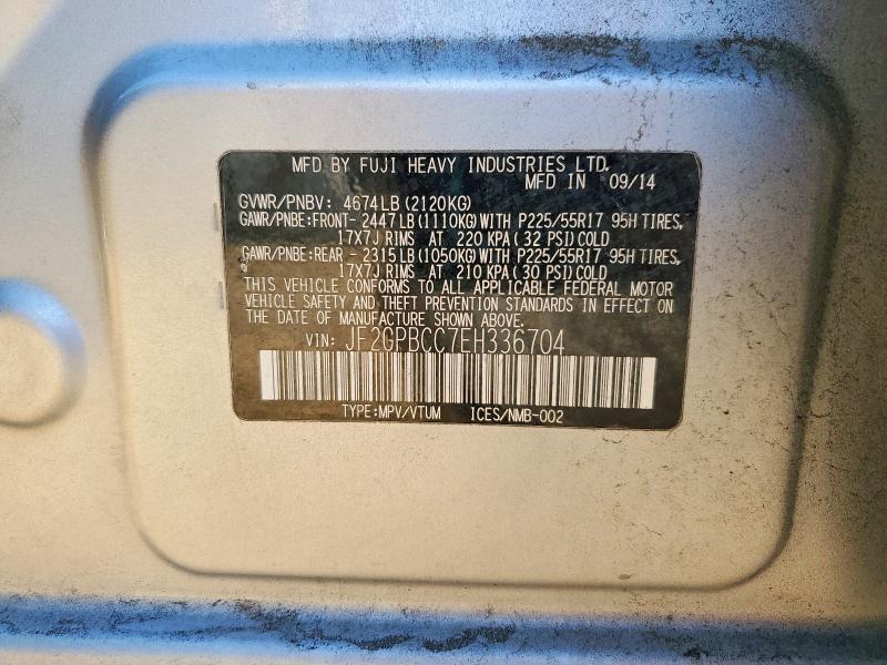 Продажа на аукционе авто 2014 Subaru Xv Crosstrek, vin: JF2GPBCC7EH336704, номер лота: 51776596