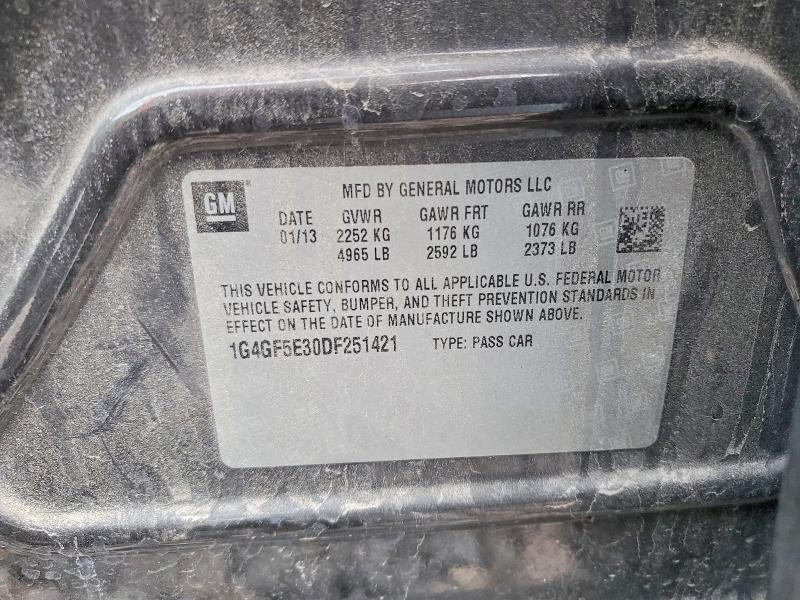79018845 :رقم المزاد ، 1G4GF5E30DF251421 vin ، 2013 Buick Lacrosse مزاد بيع
