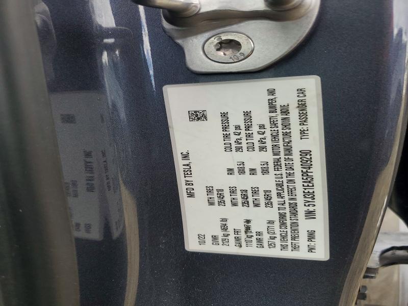 2023 Tesla Model 3 მანქანა იყიდება აუქციონზე, vin: 5YJ3E1EA5PF409290, აუქციონის ნომერი: 78656035