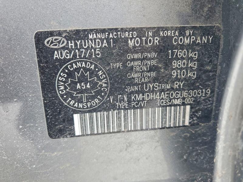 Aukcja sprzedaży 2016 Hyundai Elantra, vin: KMHDH4AE0GU630319, numer aukcji: 78793375