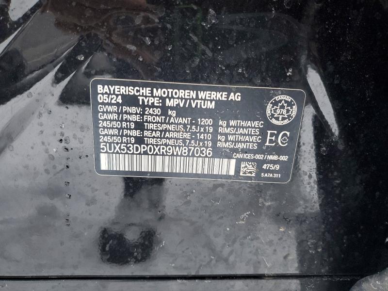 Продажа на аукционе авто 2024 Bmw X3, vin: 5UX53DP0XR9W87036, номер лота: 75668385