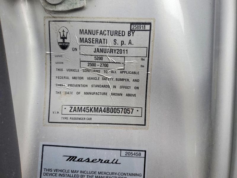 Продажа на аукционе авто 2011 Maserati Granturism, vin: ZAM45KMA4B0057057, номер лота: 75666245